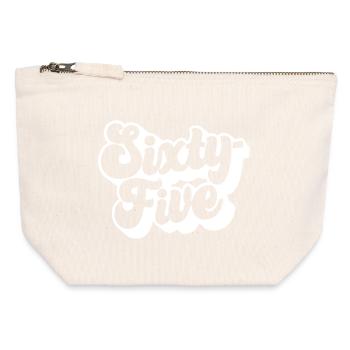 Sixty-five 65th Birthday Men Women 65 Years Old - Canvas Zip Pouch 12 x 13 cm - nature - Front