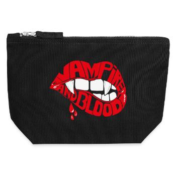 Vampirlippe - Canvas Reißverschluss-Täschchen (12 x 13 cm) - Schwarz - Vorne