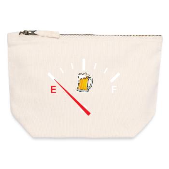 Fun Fuel for Beer Bier Lustiges Design - Canvas Reißverschluss-Täschchen (12 x 13 cm) - Naturweiß - Vorne