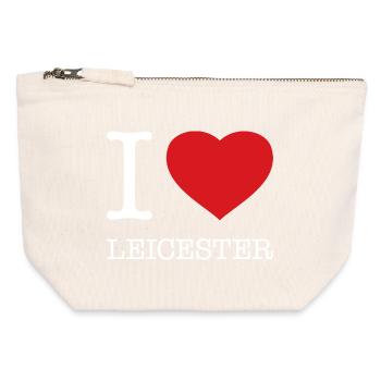 I LOVE LEICESTER - Canvas Zip Pouch 12 x 13 cm - nature - Front
