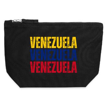 Flag of Venezuela, Venezuelan pride - Canvas Zip Pouch 12 x 13 cm - black - Front