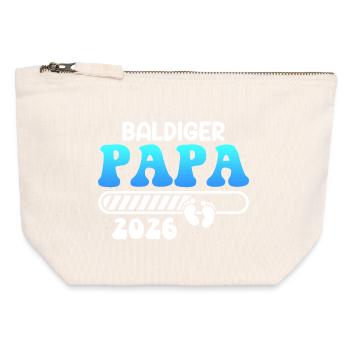 BALD PAPA 2026 Vaterschaft Lustiges - Canvas Reißverschluss-Täschchen (12 x 13 cm) - Naturweiß - Vorne