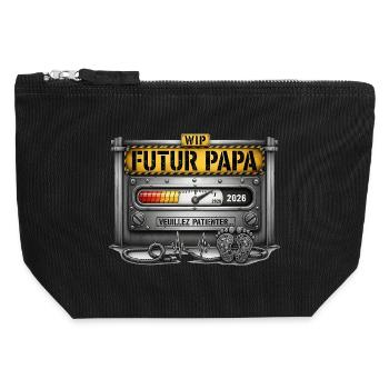 Future Dad 2026 Schwangerschaftsankündigung - Canvas Reißverschluss-Täschchen (12 x 13 cm) - Schwarz - Vorne