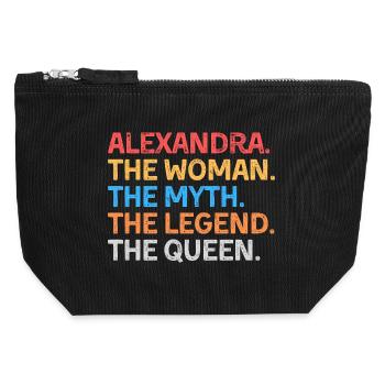 Alexandra Die Frau Der Mythos Die Legende Die Königin - Canvas Reißverschluss-Täschchen (12 x 13 cm) - Schwarz - Vorne