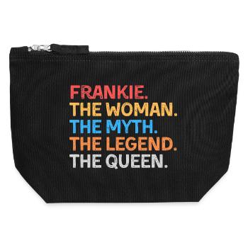 Frankie Die Frau Der Mythos Die Legende Die Königin - Canvas Reißverschluss-Täschchen (12 x 13 cm) - Schwarz - Vorne
