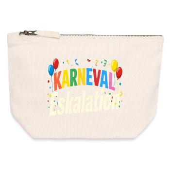Karneval Eskalation - Canvas Reißverschluss-Täschchen (12 x 13 cm) - Naturweiß - Vorne
