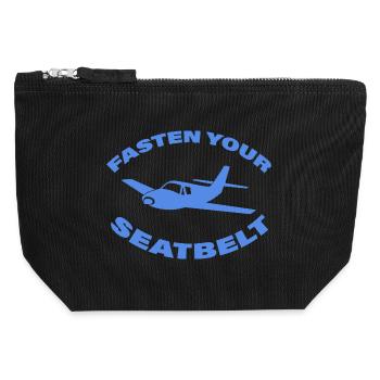 FASTEN YOUR SEATBELT - Canvas Reißverschluss-Täschchen (12 x 13 cm) - Schwarz - Vorne