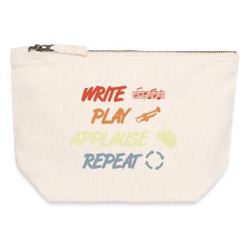 Write Play Applause Repeat - Canvas Reißverschluss-Täschchen (12 x 13 cm) - Naturweiß - Vorne