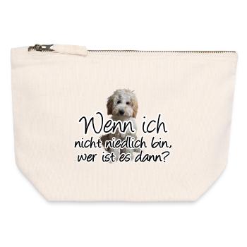 Niedlicher Hund - Tiere, Fun, Sprüche, Geschenk - Canvas Reißverschluss-Täschchen (12 x 13 cm) - Naturweiß - Vorne