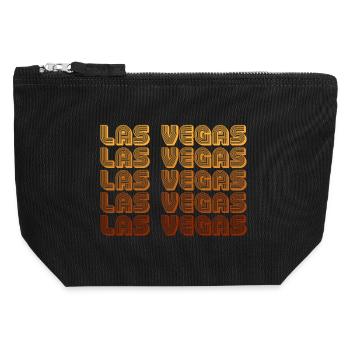 LasVegas Gradient Grid - Canvas Zip Pouch 12 x 13 cm - black - Front