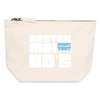 Rester moi avant tout 80's - Pochette zippée en toile 12 x 13 cm - blanc naturel - Devant