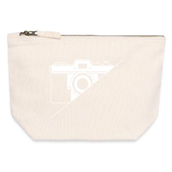 Kamermann Retro Camera Design for Photographers - Canvas Zip Pouch 12 x 13 cm - nature - Front