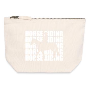 Équitation - Pochette zippée en toile 12 x 13 cm - blanc naturel - Devant