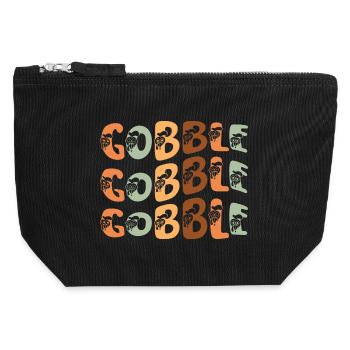 Thanksgiving Gobble - Canvas Reißverschluss-Täschchen (12 x 13 cm) - Schwarz - Vorne
