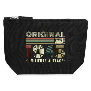 Original 1945 Jahrgang Vintage Geburtstag Retro - Canvas Zip Pouch 12 x 13 cm - black - Front