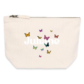 Schöner Mädchenname mit Schmetterlingen JULIANE - Canvas Reißverschluss-Täschchen (12 x 13 cm) - Naturweiß - Vorne