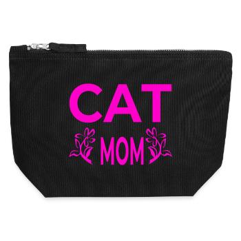 feline - Canvas Zip Pouch 12 x 13 cm - black - Front