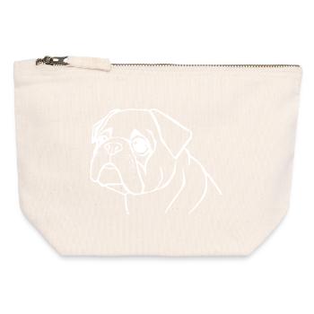 personalisiertes Mops Hunde T-shirt Geschenk - Canvas Reißverschluss-Täschchen (12 x 13 cm) - Naturweiß - Vorne