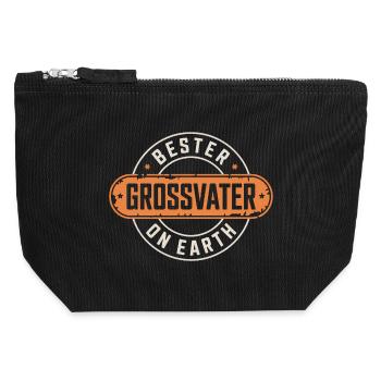 Best grandfather - Canvas Zip Pouch 12 x 13 cm - black - Front