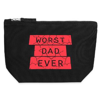 Worst Dad Ever Funny Sarcastic Father's Day Dad - Canvas Zip Pouch 12 x 13 cm - black - Front