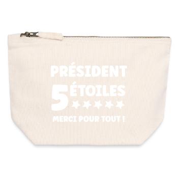 Präsident - Canvas Reißverschluss-Täschchen (12 x 13 cm) - Naturweiß - Vorne