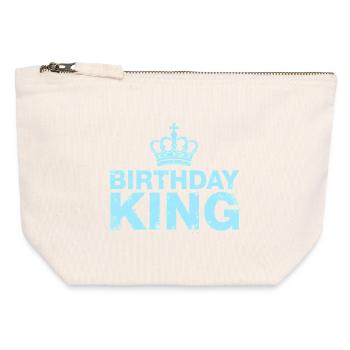 Birthday King Krone Herren Geburtstag Outfit - Canvas Reißverschluss-Täschchen (12 x 13 cm) - Naturweiß - Vorne
