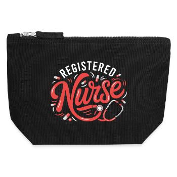 Registered caregiver motif stethoscope - Canvas Zip Pouch 12 x 13 cm - black - Front