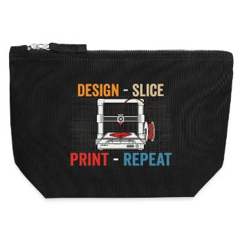 3D-Druck Evolution – Design Slice Print Repeat - Canvas Reißverschluss-Täschchen (12 x 13 cm) - Schwarz - Vorne
