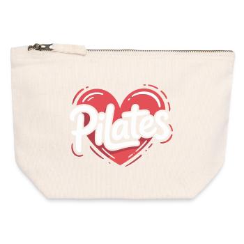 Pilates Heart Design - Canvas Zip Pouch 12 x 13 cm - nature - Front