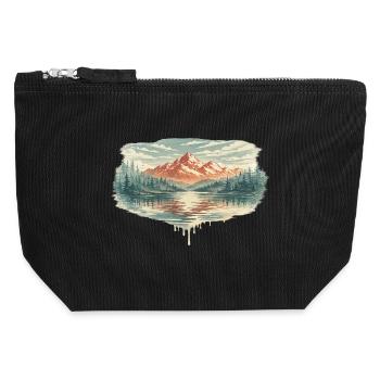 Pastel Mountain Lake - Canvas Reißverschluss-Täschchen (12 x 13 cm) - Schwarz - Vorne