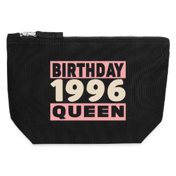 birthday queen 30 years old 1996 Birthday - Canvas Zip Pouch 12 x 13 cm - black - Front