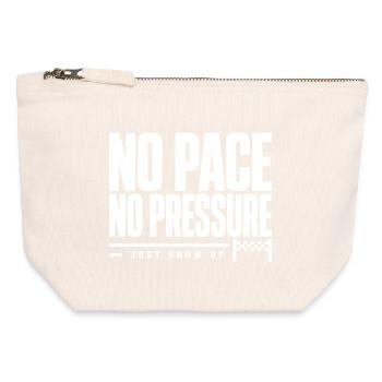No Pace No Pressure - Canvas Reißverschluss-Täschchen (12 x 13 cm) - Naturweiß - Vorne