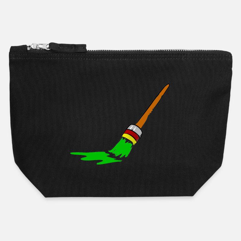 Conception de pinceau graffiti urbain - Pochette zippée en toile 12 x 13 cm - noir