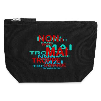 toomanyquestions - Canvas Zip Pouch 12 x 13 cm - black - Front