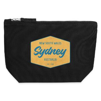 Insigne de destination vintage de Sydney - Pochette zippée en toile 12 x 13 cm - noir - Devant