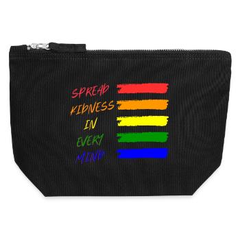 Bunte Friedensbotschaft T-Shirt - Canvas Reißverschluss-Täschchen (12 x 13 cm) - Schwarz - Vorne