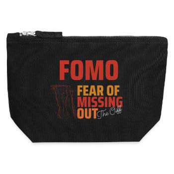 Typographie de la falaise du FOMO Club - Pochette zippée en toile 12 x 13 cm - noir - Devant