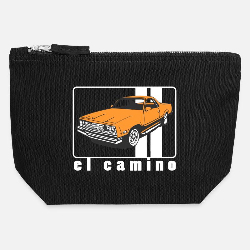 el camino - Canvas Zip Pouch 12 x 13 cm - black