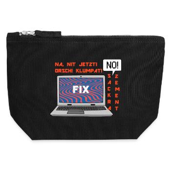 Kein Bild 🤬 Klumpat! Retro Computer Humor Design - Canvas Reißverschluss-Täschchen (12 x 13 cm) - Schwarz - Vorne