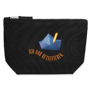 Travel Fever Paper Boat Holiday Cool Sayings Sea - Canvas Zip Pouch 12 x 13 cm - black - Front