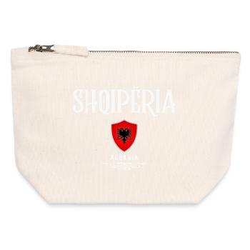 Albanian Pride, Albanian Flag - Canvas Zip Pouch 12 x 13 cm - nature - Front