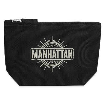 Manhattan - New York Souvenir Design - Canvas Reißverschluss-Täschchen (12 x 13 cm) - Schwarz - Vorne