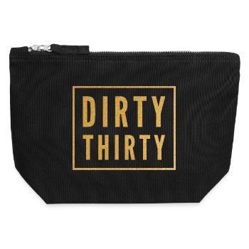 Dirty Thirty 30th Birthday - Canvas Zip Pouch 12 x 13 cm - black - Front
