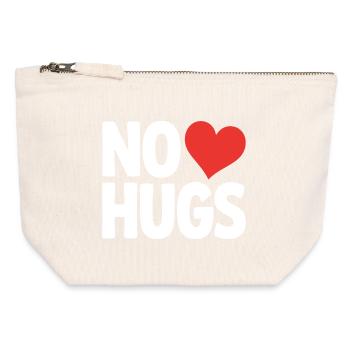 Pas de câlins s’il te plaît garde tes distances câlins antisociaux - Pochette zippée en toile 12 x 13 cm - blanc naturel - Devant