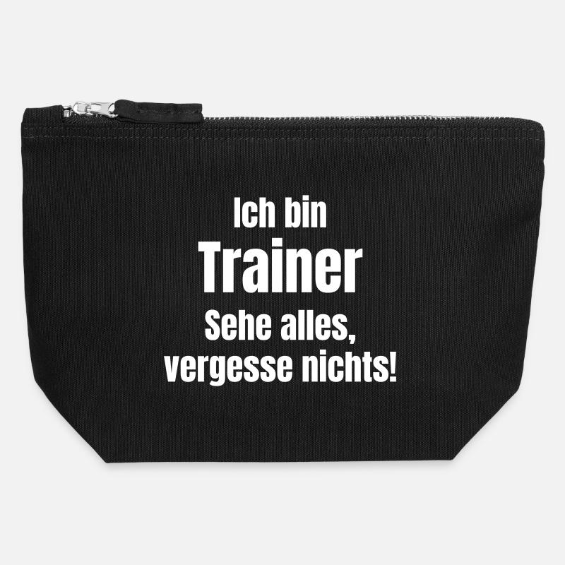 I'm a Coach Saying Graphic - Canvas Zip Pouch 12 x 13 cm - black