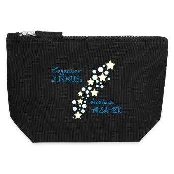 Cirque en journée – théâtre le soir - Pochette zippée en toile 12 x 13 cm - noir - Devant
