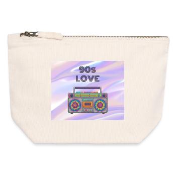 90s Love Boombox - Canvas Zip Pouch 12 x 13 cm - nature - Front