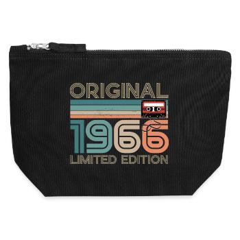 60 ans 60e Anniversaire 1966 Original Vintage - Pochette zippée en toile 12 x 13 cm - noir - Devant