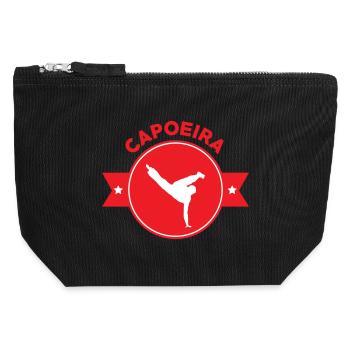 Capoeira - Combat - Danse - Pochette zippée en toile 12 x 13 cm - noir - Devant