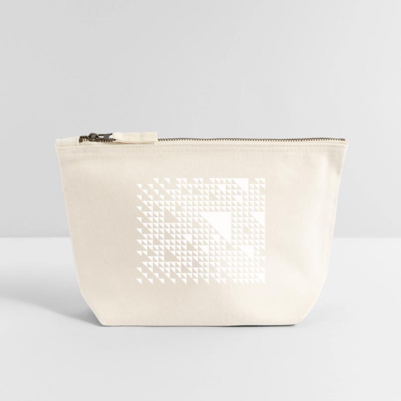 Triangular Mosaic Grid Canvas Zip Pouch 12 x 13 cm